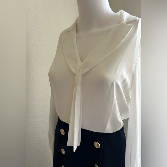 DKNY TIE NECK/BUTTON SKIRT NWOT DRESS SIZE 6 - Picture 3 of 6